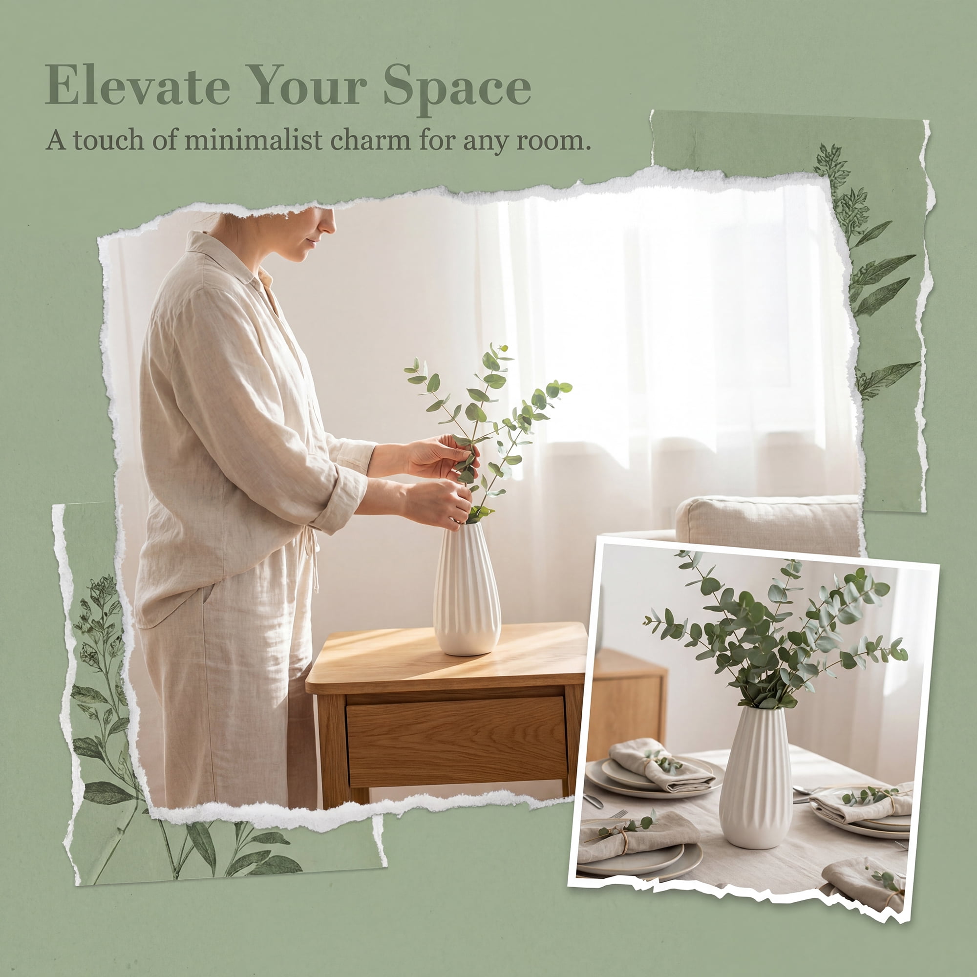 Unique Bargains Mini Ceramic Matte Ribbed Flower Vase White 2.4"L x 2.4"W x 5.1"H