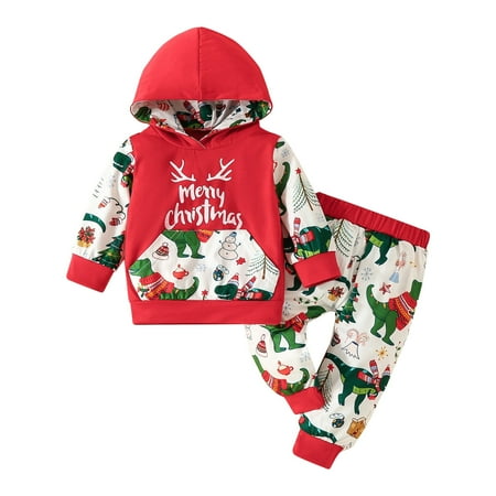 MuZeFu Toddler Girl Clothes Clearance under $10 Newborn Infant Baby Girls Boys Christmas Patchwork Hoodie+Pants Set Outfits