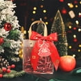 thumbnail image 3 of Red Transparent Christmas Gift Bags with Handles for Christmas Eve Apples Candy Toys Party Favors Holiday Souvenir Hand Carry Bags(Red-A), 3 of 6