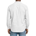 thumbnail image 7 of Tops for Men Cotton Linen Long Sleeve Chest Pocket Button Down Shirt, 7 of 7