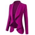 thumbnail image 2 of Doublju Women's Long Sleeve Crepe Flare Blazer with Shawl Collar with Plus Size, 2 of 4