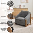 thumbnail image 5 of HSUNNS Accent Chair, 29" Chenille Fabric Arm Chair with Wooden Frame & Nailhead Trim, Ergonomic Living Room Chairs with Floor Protection Feet, Easy Assembly for Bedroom Office, Gray, 5 of 8