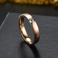 thumbnail image 4 of 4mm Rose Gold Women's Ring Wedding Bands with Cubic Zirconia High Polished Size 6-11, 4 of 6