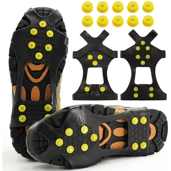 Shoe Crampons, 10 Teeth Anti-Slip Crampons, Hiking Shoe Crampons, For Winter Sports And Mountaineering, Hunting And Walking Xl