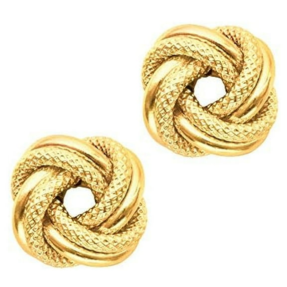 JewelStop 14K Yellow Gold Love Knot Earrings - 10 mm, 1.7gr.