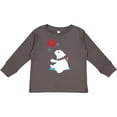 thumbnail image 3 of Inktastic Polar Bear, Bear with Scarf, Cute Bear, Snowflakes Boys or Girls Long Sleeve Toddler T-Shirt, 3 of 5