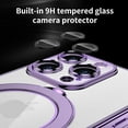 thumbnail image 4 of Magnetic for iPhone 15 Pro Case Magsafe with Invisible Stand Kickstand Plating 10FT Shockproof Soft Rubber Clear Protective Phone Case (Deep Purple), 4 of 12