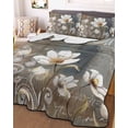 thumbnail image 3 of Quilts Full Size, Brown Grey Floral Soft Comforter Bedding Set for Bed, Spring Summer Botanical Vintage Lightweight Quilted Bedspread with Pillow Cover(2 Pieces) for All Season, 78x90 Inch, 3 of 6