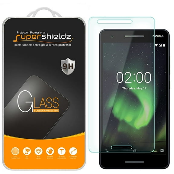 [1-Pack] Supershieldz for Nokia 2 V / 2V / 2.1 Tempered Glass Screen Protector, Anti-Scratch, Anti-Fingerprint, Bubble Free