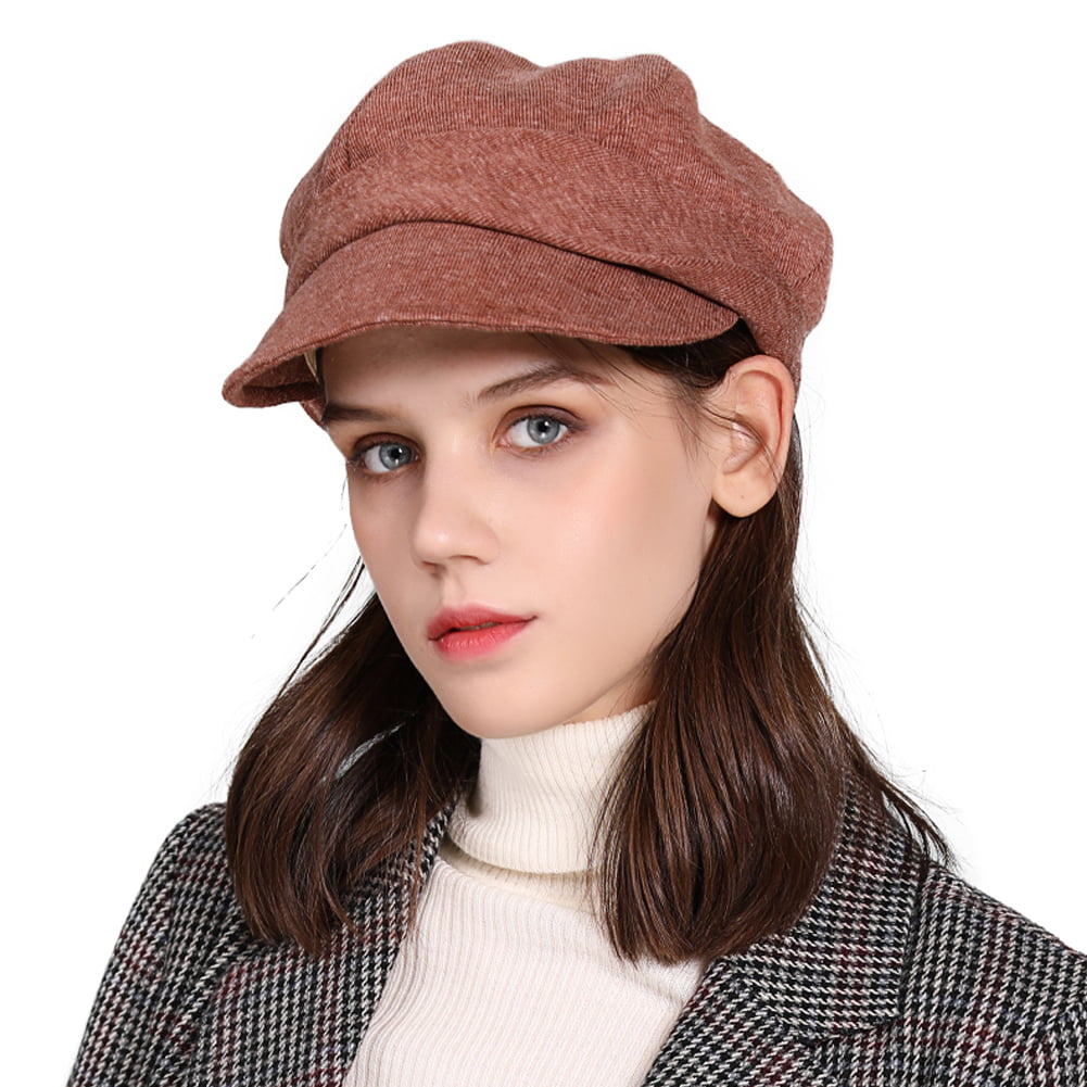Gemvie Unisex Men Women Newsboy Hat Cotton Flat Strips Ivy Irish Cabbie Caps
