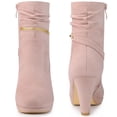 thumbnail image 2 of Unique Bargains Women's Ankle Zip Platform Mid Calf Block Heels Boots, 2 of 5