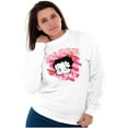 thumbnail image 3 of Betty Boop Eat Ya Heart Out XOXO Women Crewneck Sweatshirt Brisco Brands S, 3 of 5