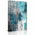 thumbnail image 2 of Canvas Wall Art Turquoise Grey Canvas Art Print Abstract Graffiti Pictures Wall Decor for Living Room Bedroom Artwork Decorations Stretched Framed Ready to Hang 8"x10", 2 of 9