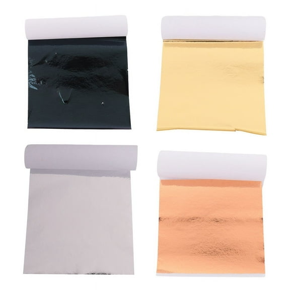 400Pcs Imitation Gold Silver Copper Foil Papers Leaf Flake Gilding Sheets for Nail Decor DIY Art Crafts Paper