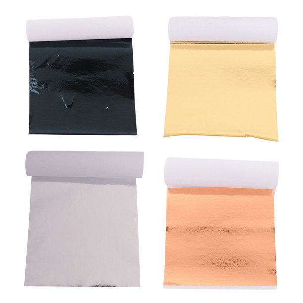 400 láminas de papel de imitación de oro, plata y cobre para decoración de uñas y fiestas.