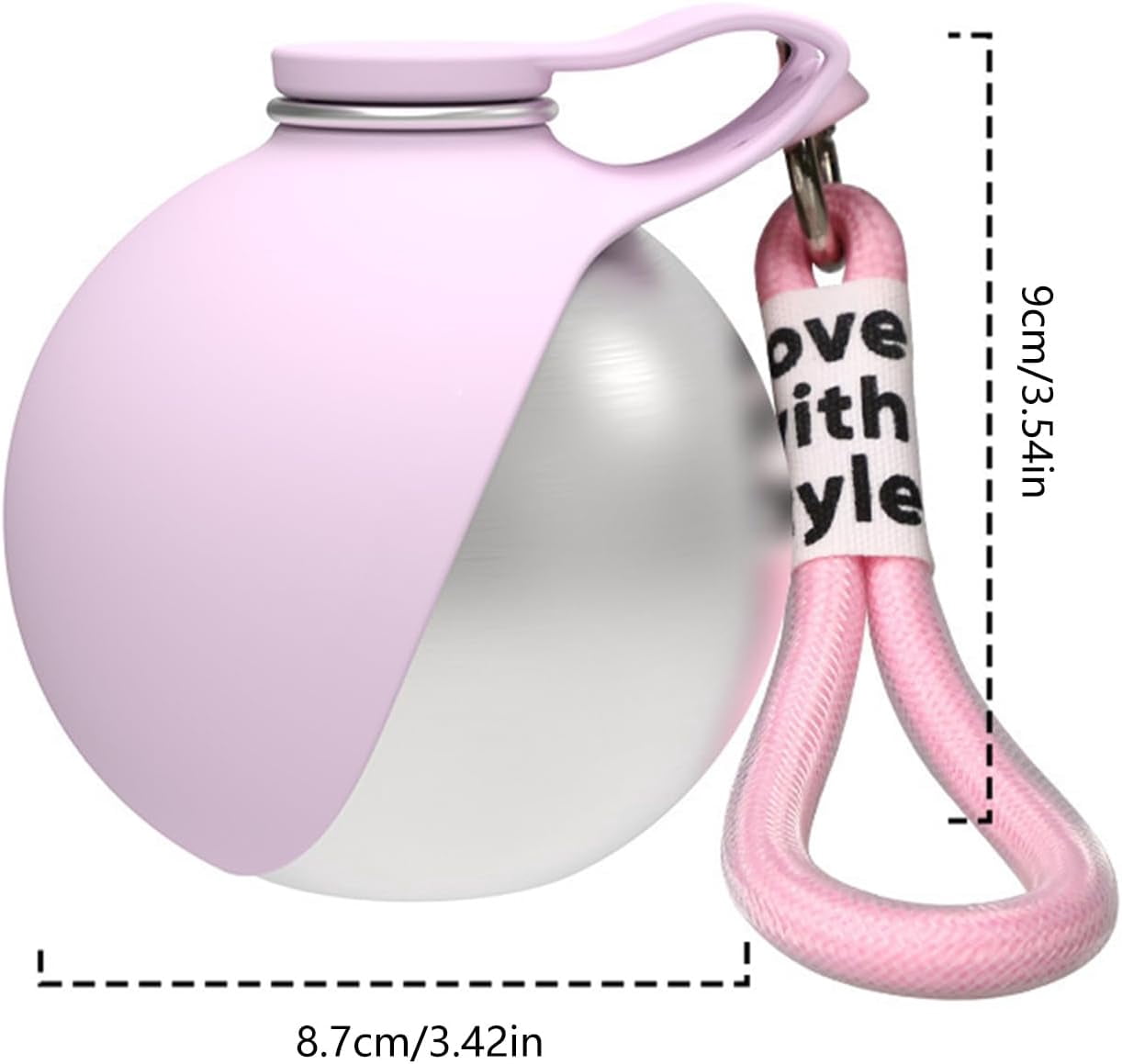 2-in-1 Portable Dog Water Bottle Leak-Proof & Compact Dog Travel Water Bottle 10Oz Stainless Steel Bottle & Silicone Bowl Go Out Puppy Walking Travel Leakproof Drink Container Travel Bottle (Pink B)