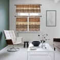 thumbnail image 4 of Farmhouse Beige Brown Kitchen Curtains Sets for Windows 36 Inch Length, Vintage Wooden Striped Rod Pocket Window Treatments Tier Curtains and Valances Set for Bedroom/Bathroom, 4 of 8