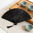 thumbnail image 4 of Lilixerw Chinese Classical Silk Folding Fan with Tassel Pattern,Handmade Antique Style Bamboo Ribbon Portable Fan for Wedding Party Performance,8.26x14.96x0.78 Inch, 4 of 6