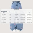 thumbnail image 3 of Kids Girls Wide Leg Jeans Elastic Waist Soft Denim Loose Fit Cherry Embroidered Pants for School Party Daily Wear Cute Trousers, 5T-15Y, 3 of 6