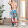 thumbnail image 6 of Lsque Tropical Flamingo Pool Float Print Men's Pajama Pants, Lounge Pant - Comfortable Home Wear,Elastic Waistband, Stylish Design-Small, 6 of 9