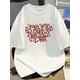 thumbnail image 1 of Men'S Casual Cotton T-Shirt with Bold Abstract Letter Print, Crew Neck, Short Sleeve, Lightweight & Breathable for Summer Commute - GenderNeutral Style, Versatile Clothing | Bold Graphic Tee, 1 of 8
