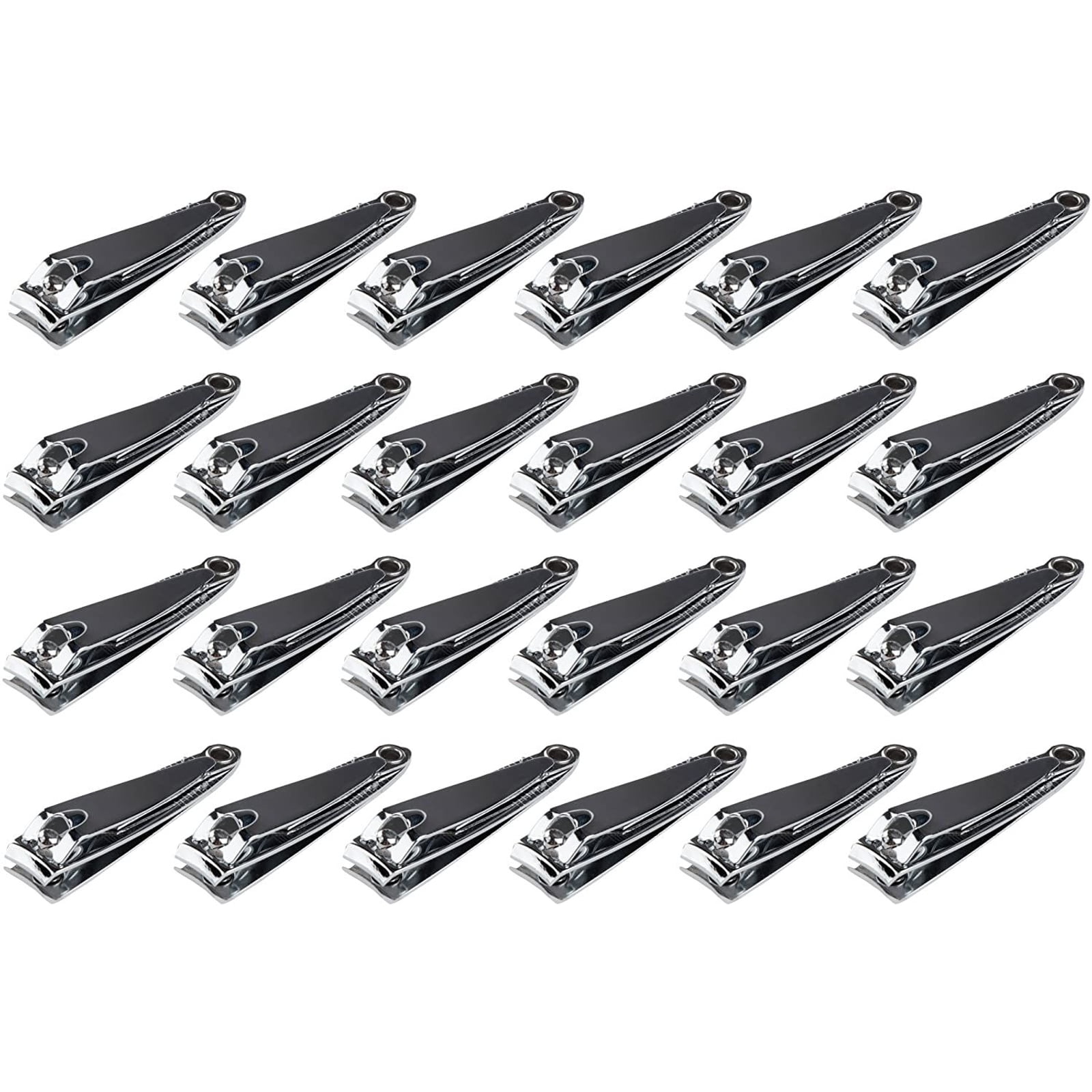 24 Pack Mini Stainless Steel Nail Clippers for Fingernail Toenail Cutters Tool, Manicure Pedicure Trimmers Supplies, 2.1 x 0.5 in