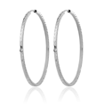 thumbnail image 3 of 14K Solid White Gold Square Tube Endless Round Large Hoop Earrings, 3 of 10