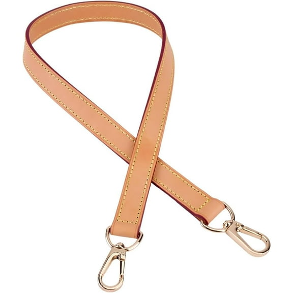 24.6 Inch Genuine Vachetta Leather Bag Strap Replacement Light Brown Leather Purse Handle 0.7 Inch Shoulder Handbag Strap with Golden Buckles for Women Montaigne Accessories
