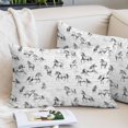 thumbnail image 2 of Black Horse Pillow Covers King, Watercolor Vintage Animals Soft Brushed Microfiber Breathable Throw Pillow Covers, Decorative Pillowcase with Zipper for Couch Sofa Bedroom Living Room 20"x36", 2 of 9