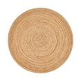 thumbnail image 1 of Alfombra Area Savi Home de yute tejida a mano, 120 cm, redonda, beige, vintage, 1 of 8