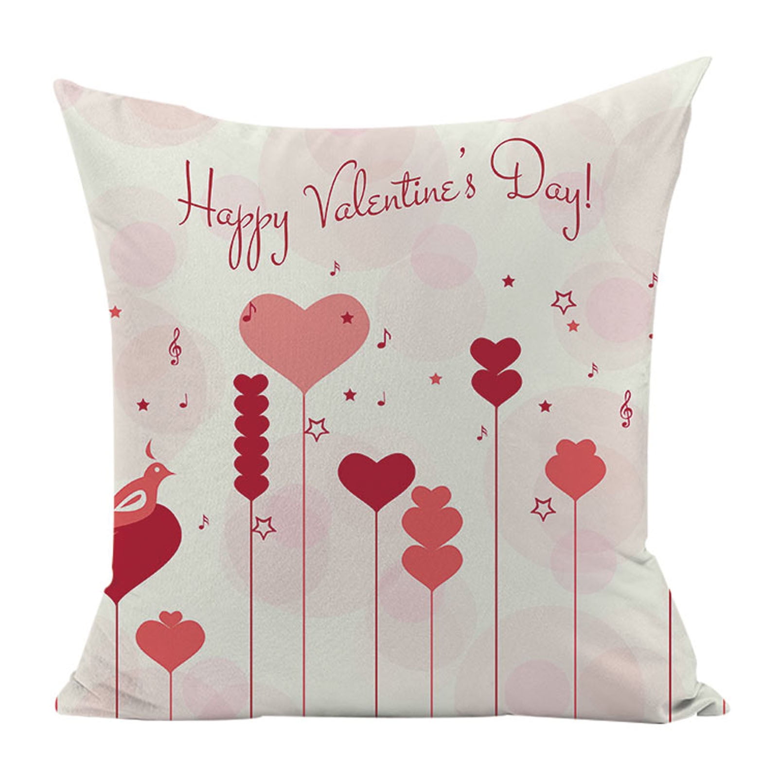 Valentine's Day Decoration Linen Pillow Cover Couple Red Heart Cushion Cover 18" 