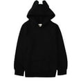thumbnail image 2 of BOBOGOJP Sweatshirts for Teen Girls Long Sleeve Black Hoodie Solid Color Cute Drawstring Preppy Pullover Kids 10-12 Graphic Hoodie Black for Size 2-3 Years, 2 of 6