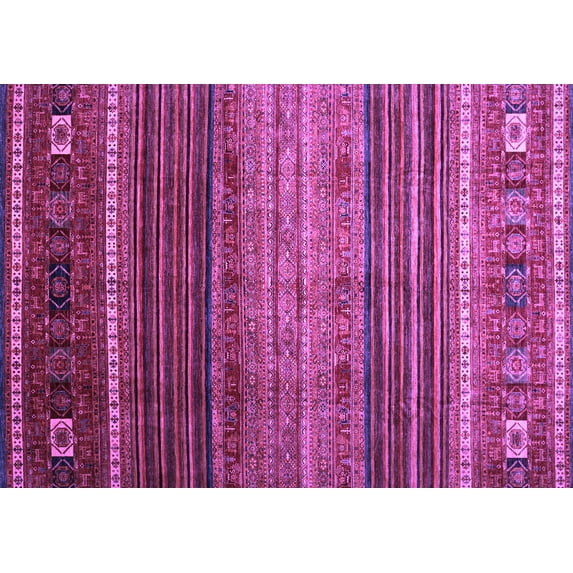 Ahgly Company Indoor Rectangle Oriental Purple Traditional Area Rugs, 5' x 8'