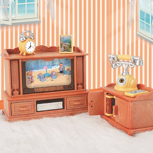 Doll House Living Room Sofa TV Set Home Model Decoration Small Furniture Boutique Children's Toys