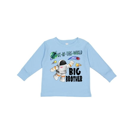 

Inktastic Out of This World Big Brother Astronaut in Space Gift Toddler Boy Girl Long Sleeve T-Shirt