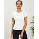 thumbnail image 4 of Camiseta de entrenamiento LOMON para mujer, manga corta, secado rápido, 2 unidades, color blanco y negro, 4 of 4