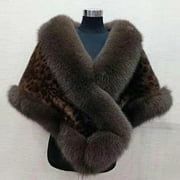 Thickened Warm Solid Color Fluffy Fur Shawl Loose Fit Winter Wedding Bridal Warm Coat