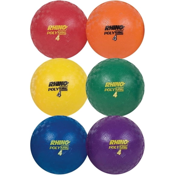 Champion Sports Rhino Poly Playground Ball Set (Multi, 4-Inch Diameter)