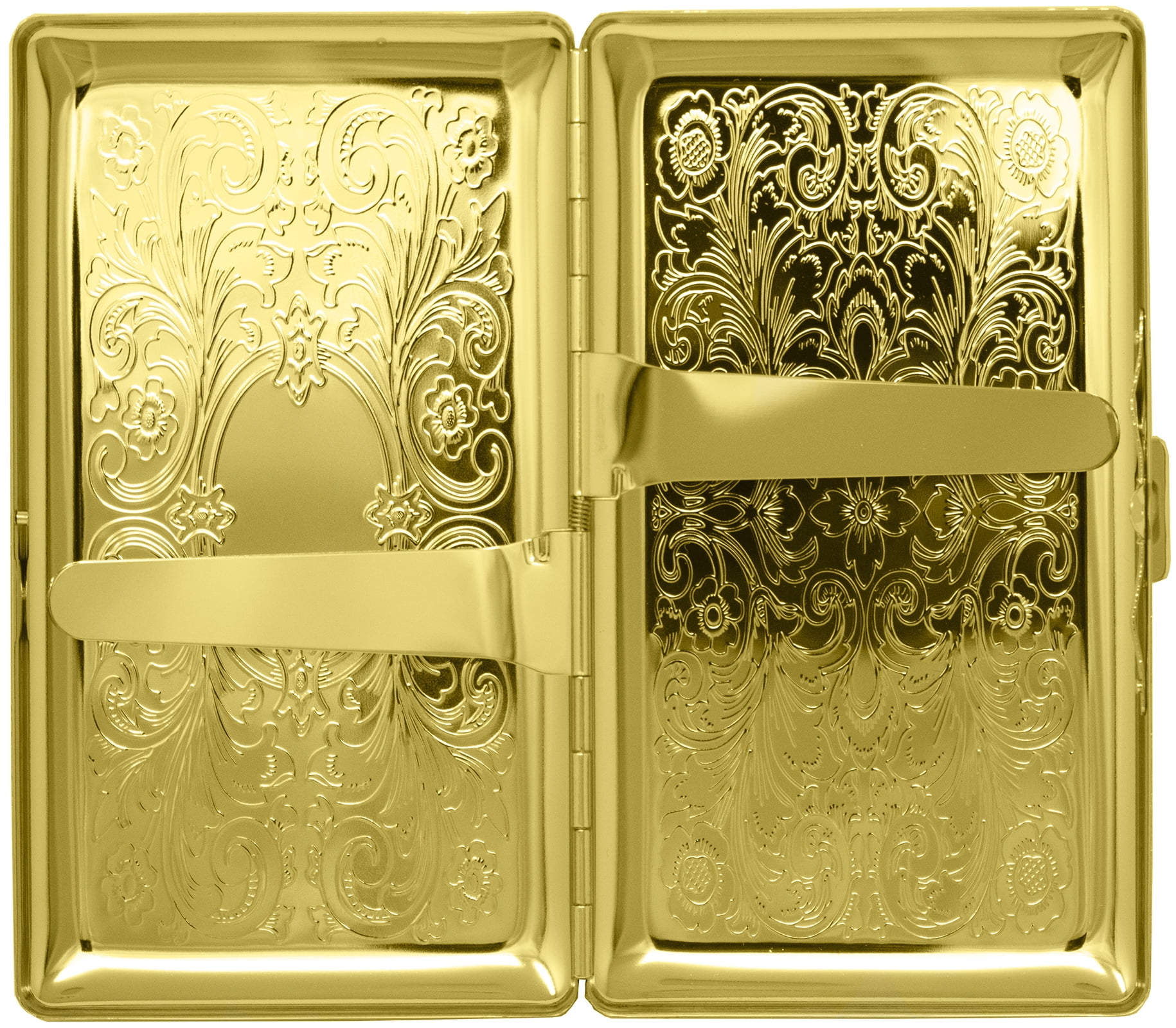 viceroy gold cigarette case Set of 2 Metal-Plated 120s Cigarette Case & Stash Box (Gold Victorian  Scroll)