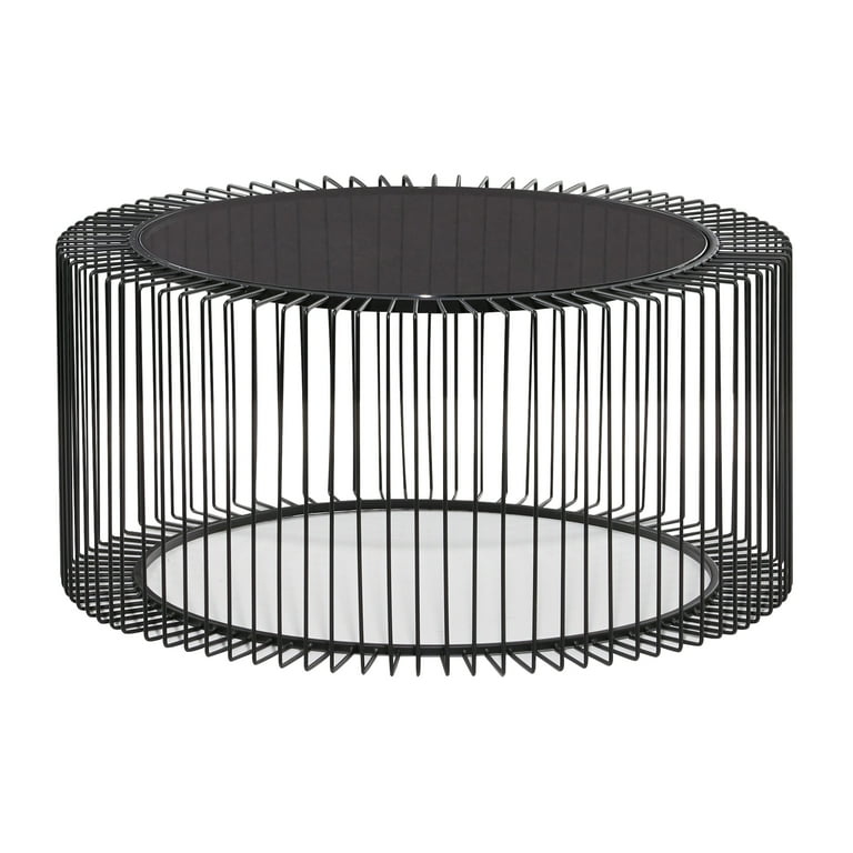Black wire coffee clearance table round