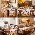 thumbnail image 5 of White Green Pumpkins Fall Table Runner 70 Inches Long - Thanksgiving Floral Gray Wooden Kitchen Dining Burlap Linen Tablerunner for Small/Round/Square/Wedding/Coffee/Dining Table Party Décor 13 x 70, 5 of 9