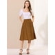 thumbnail image 3 of Falda midi de una línea con estampado floral para mujer Faldas vintage de gasa de verano marrón L, 3 of 6