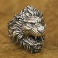 thumbnail image 3 of 925 Sterling Silver Roaring Lion Ring Biker Punk Jewelry TA385 Middle Model US Size 10.5, 3 of 17