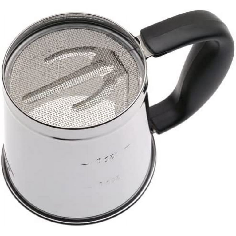 Natizo Stainless Steel 3-Cup Flour Sifter - Lid and Bottom Cover - No More  Mess In Your