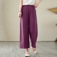 thumbnail image 2 of Pants for Women S with Pockets Pants with Stripe on The Side Dress Size 16 Women Linen Cover up Comfy plus Size Glitter Dress Corduroy plus Elastic Waist Pant 3 Strip Purple XL, 2 of 7