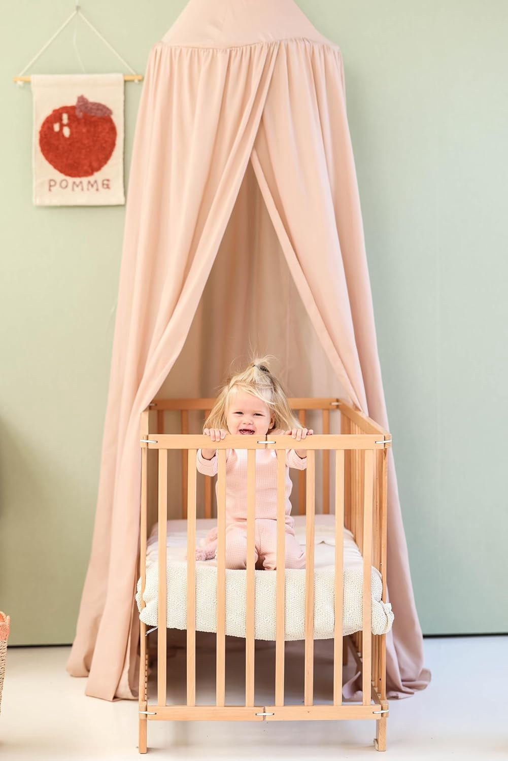 Nougat Kids Bed Canopy for Child Bedroom | Nursery Crib Hanging Curtain | Baby Mosquito Net Bedding for Girls Play Room Decoration | Reading Nook Canopies Toddler Dome Tent