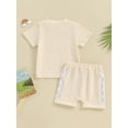 thumbnail image 4 of Suealasg Toddler Baby Girls Summer Clothes Short Sleeve T-shirt Tops Drawstring Shorts Checkerboard 2Pcs Outfits Set for Infant, 4 of 9