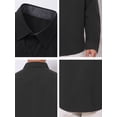 thumbnail image 7 of DARING DIVA Men's Plaid Collar Long Sleeve Button Down Business Dress Shirt Black XXL, 7 of 7