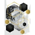 thumbnail image 2 of Urban Epiphany 15x18 Gold Ornate Wood Framed with Double Matting Museum Art Print Titled - Abstract Geo Black Gold 1, 2 of 4
