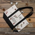 thumbnail image 3 of Stylish Canvas Tote Bag with an External Pocket, Top Zipper Closure, Daily Essentials (Black/Natural), 3 of 7